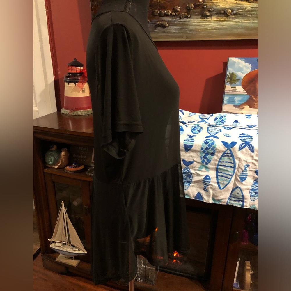 Black Short Sleeve Sheer Peplum Tunic
OR Sheer Bathingsuit Cover up - Picture 8 of 13